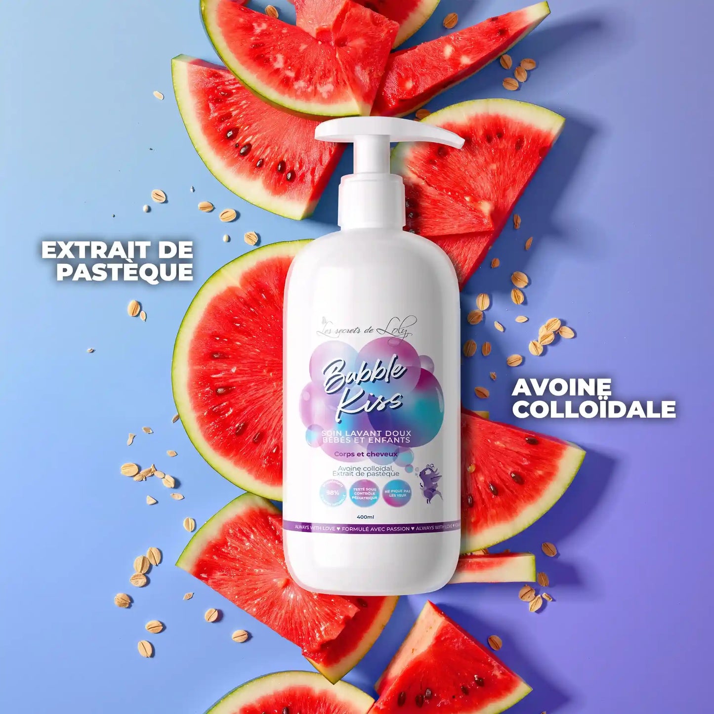 Cadeau de naissance douceur - Soin lavant doux corps et cheveux et cape de bain