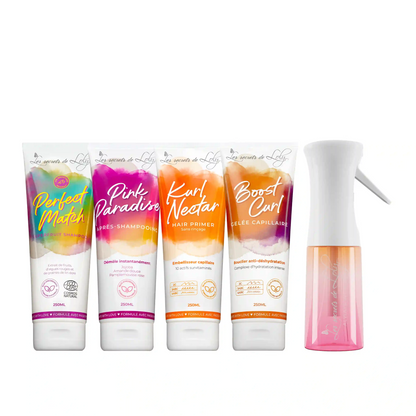 Routine Cheveux Bouclés - 4 étapes essentielles et un vaporisateur