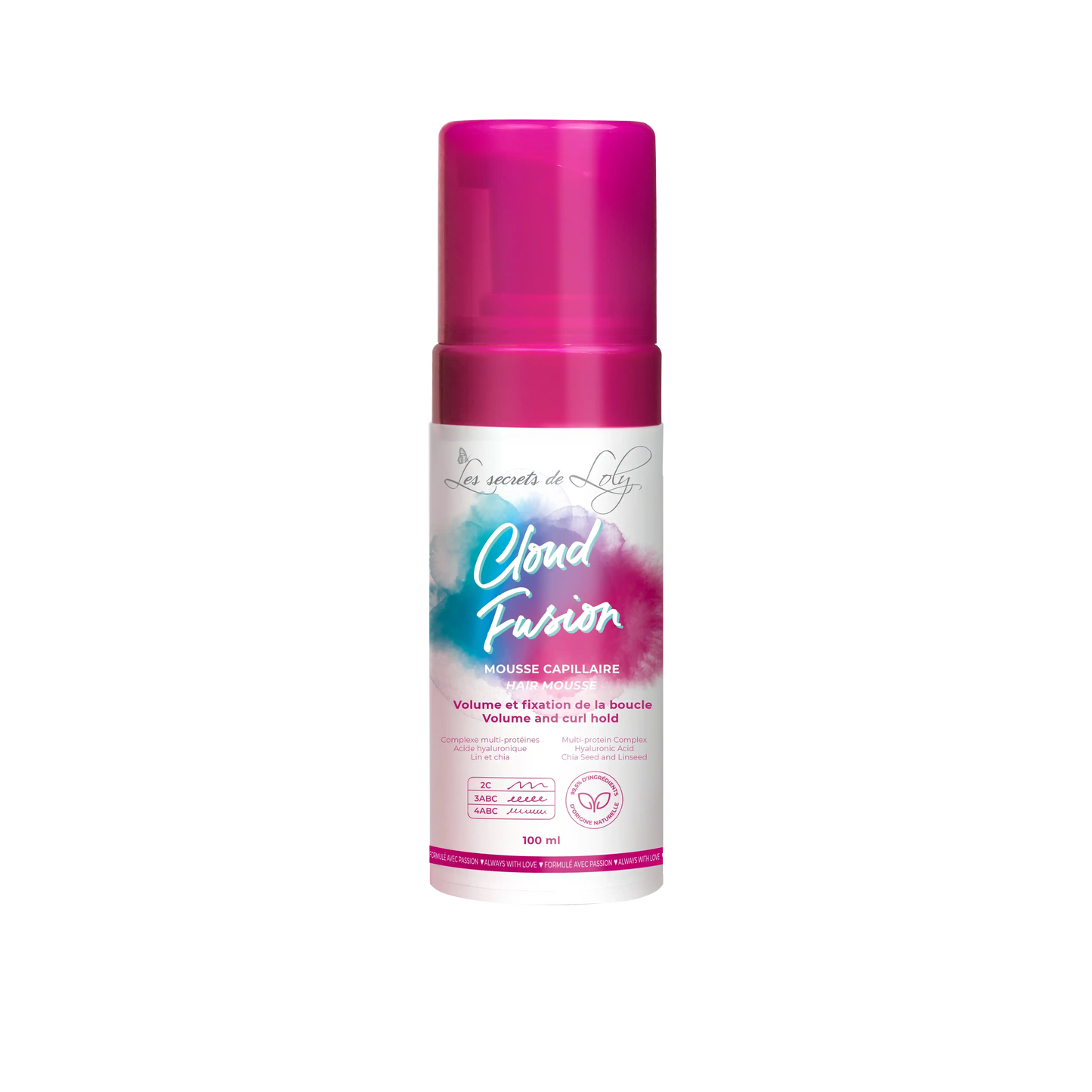 Cloud Fusion 100ml - Mousse capillaire fixante pour cheveux  multi-texturés