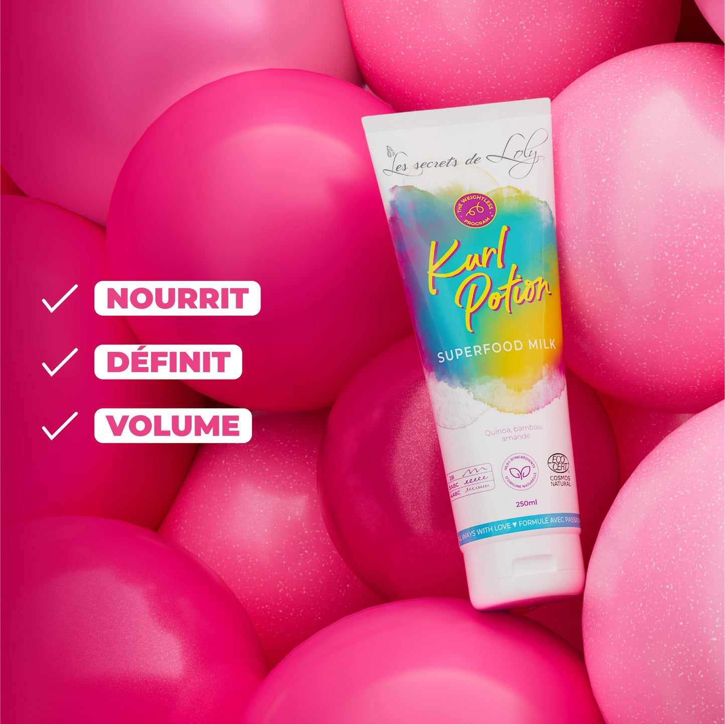Kurl Potion - Crème sans rinçage définissante et hydratante - 250ml